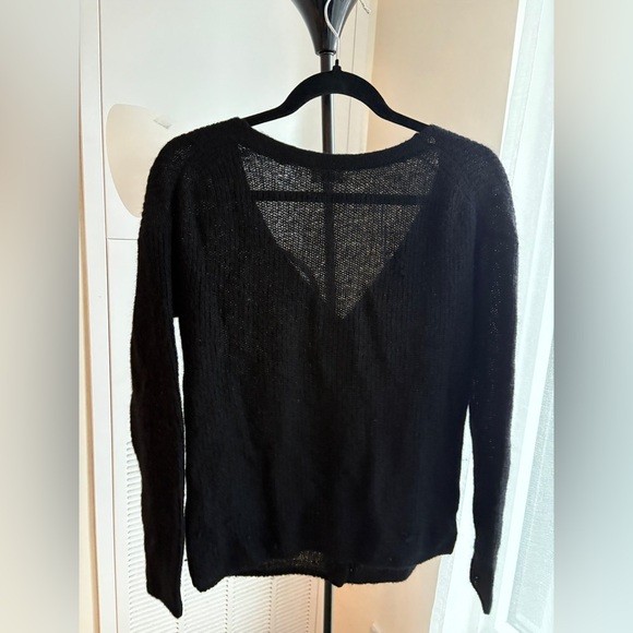 Wilfred Aritzia Mohair Alpaca Black Wool Cardigan - Picture 2 of 5